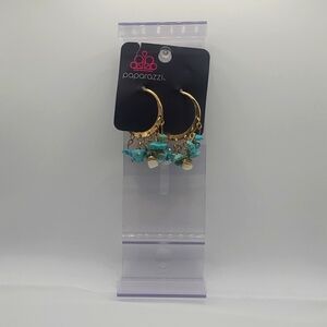Paparazzi Costume Blue Rock Earrings